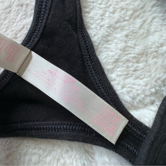 Victoria's Secret PINK | Black & Green "Haut Court" Shamrock Bra | Size Small - Picture 8 of 12